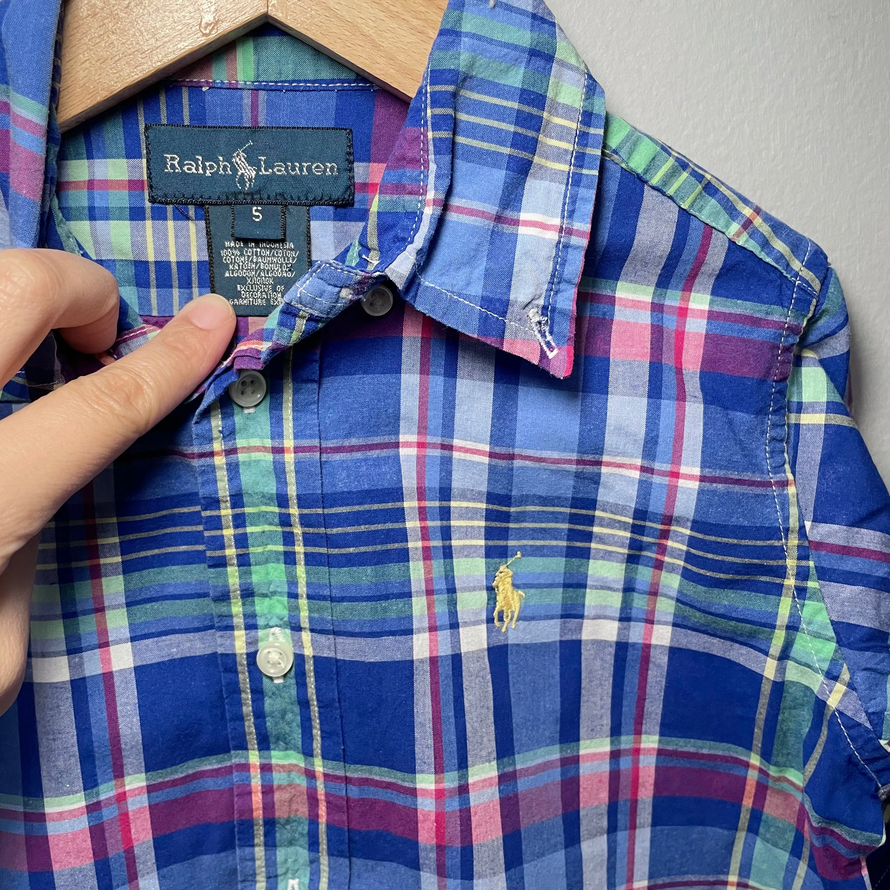 Polo / Plaid shirt / 5Y