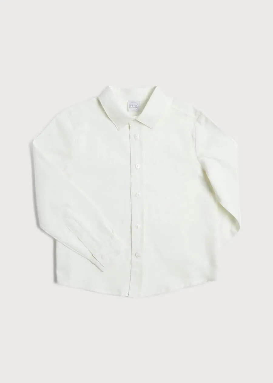 White Long Sleeve Oxford Shirt for Boys (4-10 years)