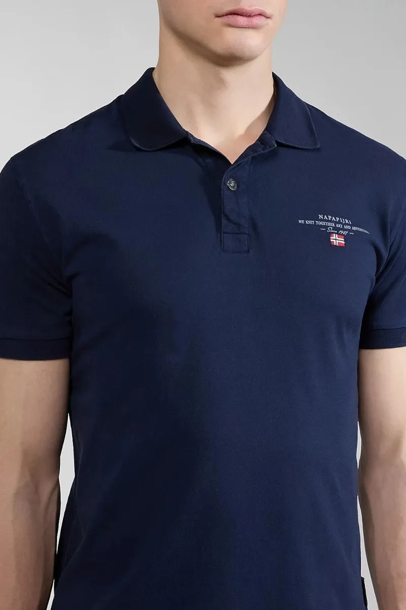 Polo Shirt in Blue Jersey