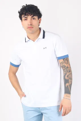 High Neck White Polo Shirt