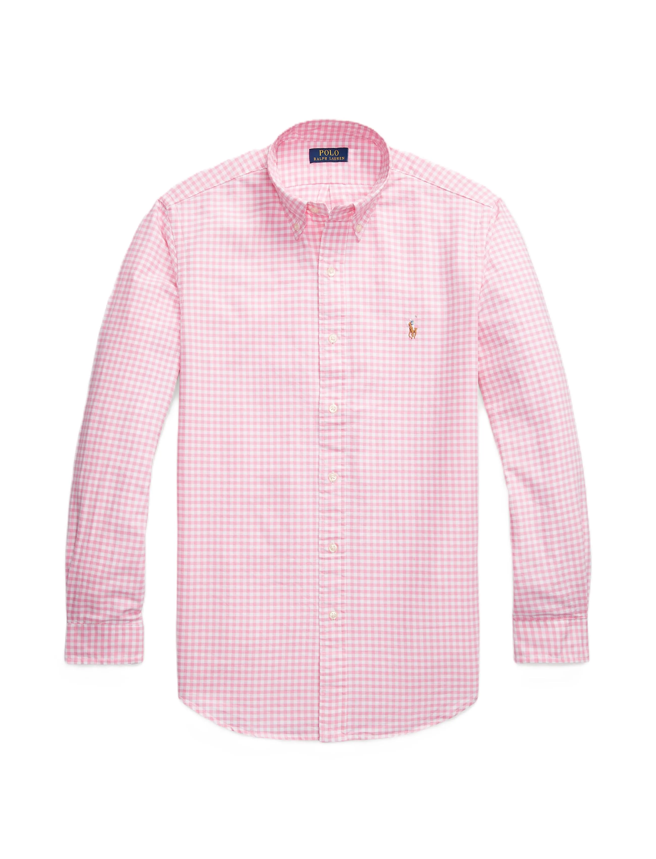 Polo Ralph Lauren Custom Fit Gingham Oxford Shirt Pink/Wh