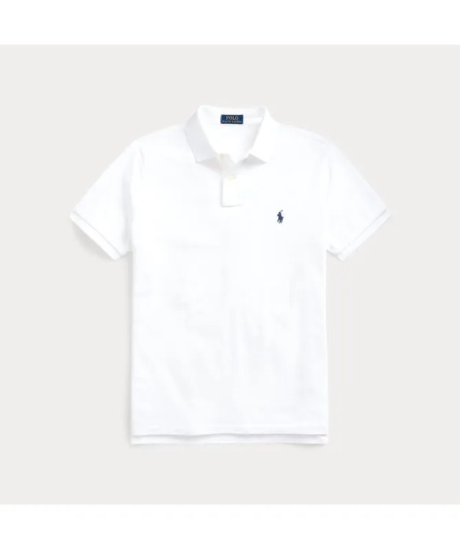 Polo Ralph Lauren Custom Slim Fit Mesh Polo Shirt | White