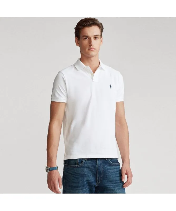 Polo Ralph Lauren Custom Slim Fit Mesh Polo Shirt | White