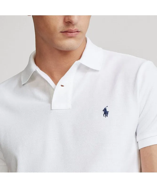 Polo Ralph Lauren Custom Slim Fit Mesh Polo Shirt | White