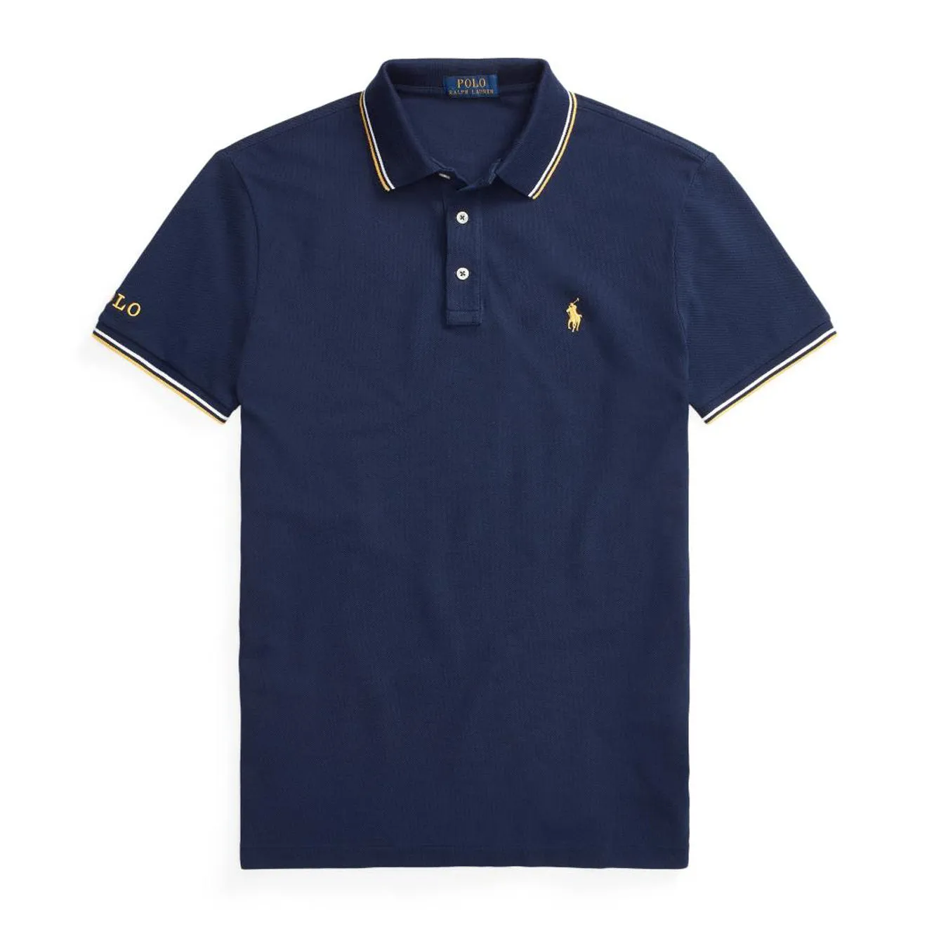 Polo Ralph Lauren Custom Slim Fit Mesh Polo Tipped Navy