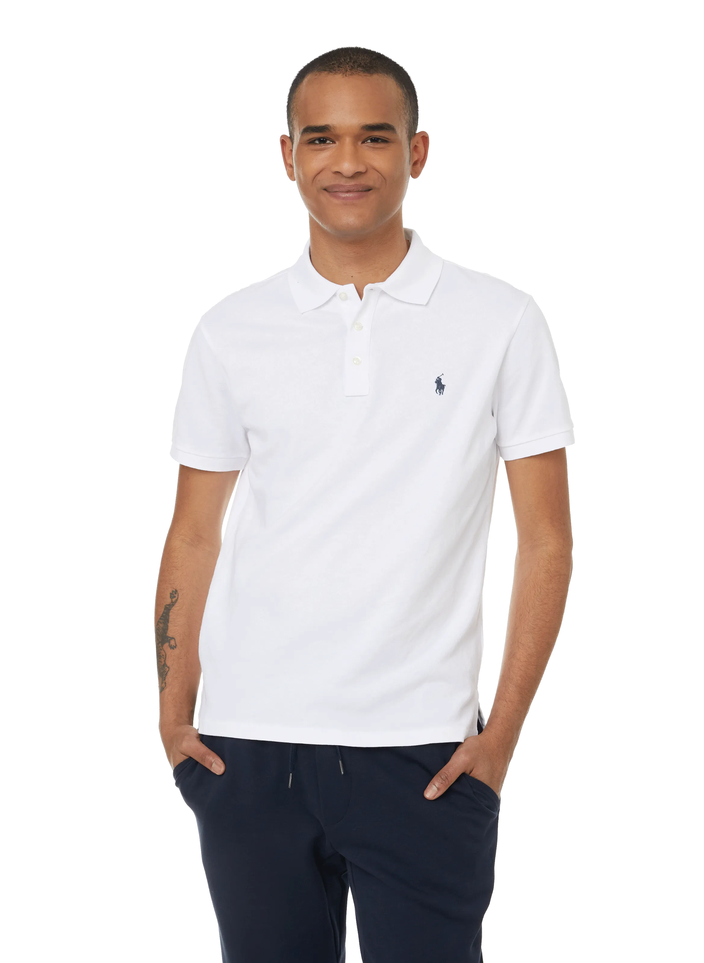 Polo ralph lauren  Slim-fit cotton piqué knit polo shirt - White