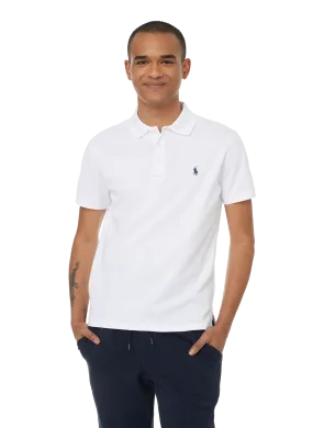 Polo ralph lauren  Slim-fit cotton piqué knit polo shirt - White