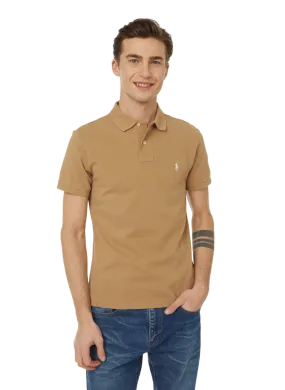 Polo ralph lauren  Slim-fit cotton piqué polo shirt - Brown