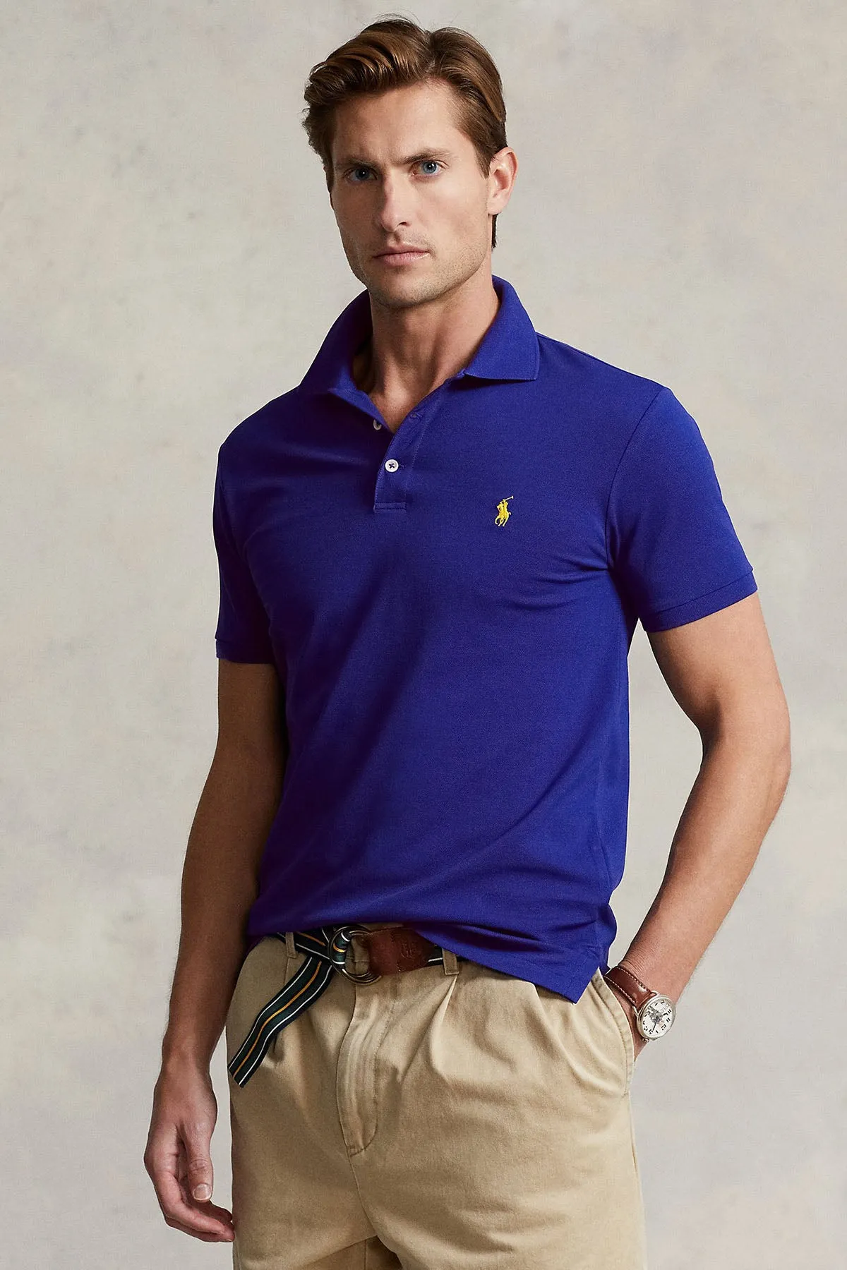 Polo Ralph Lauren Slim Fit Stretch Mesh Polo Yaka T-shirt