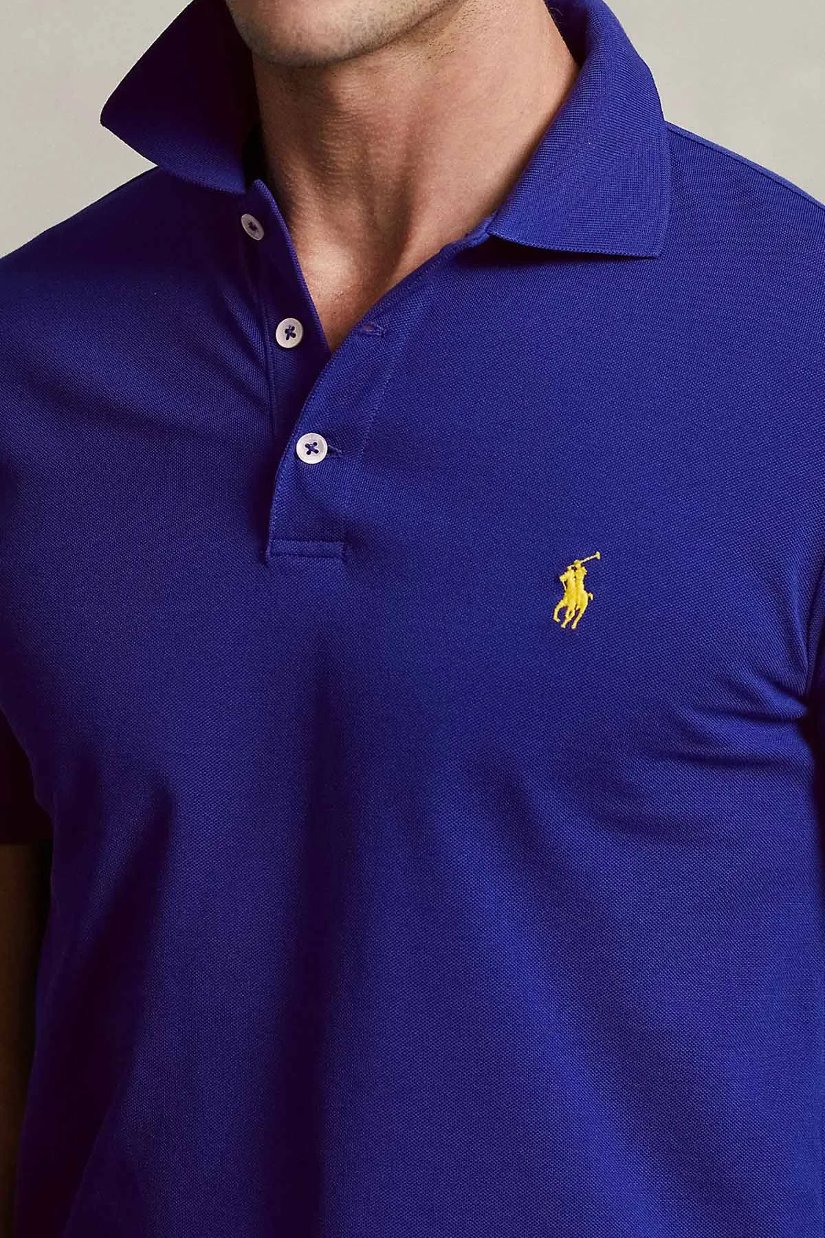 Polo Ralph Lauren Slim Fit Stretch Mesh Polo Yaka T-shirt