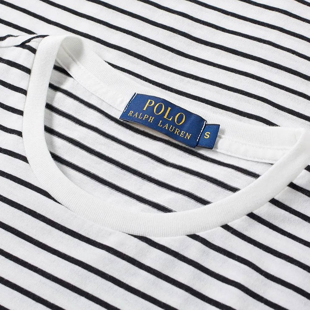 Polo Ralph Lauren White & Black Stripe Crew Tee