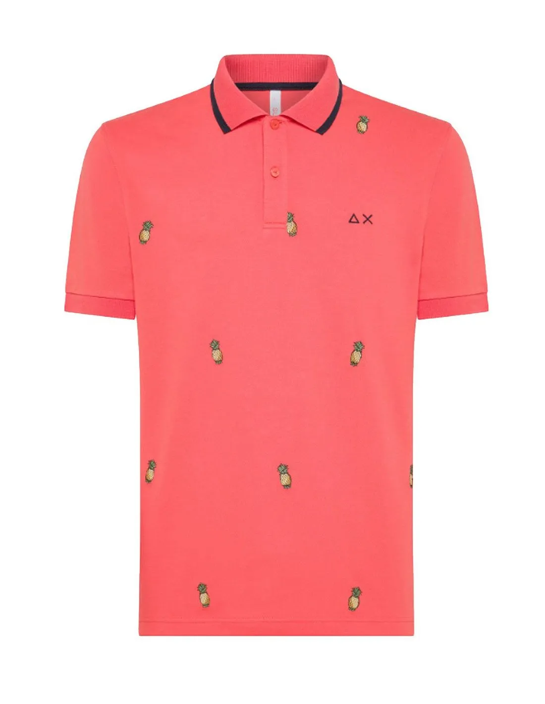 Sun68 uomo Polo with Full Embroidery in A34129 lampone