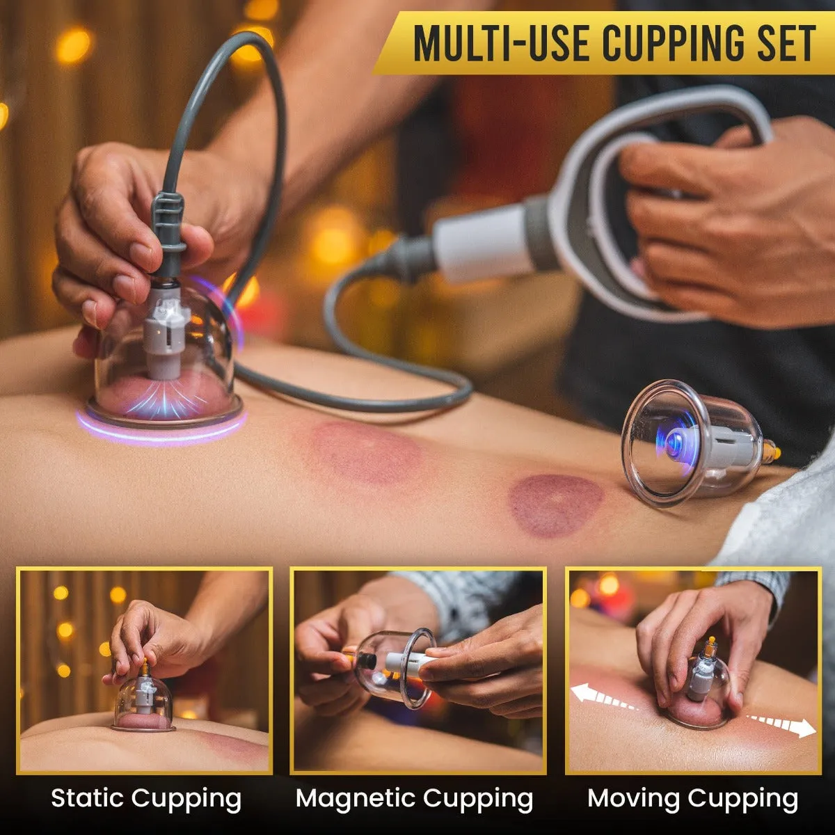 Professional Biomagnetic Cupping Therapy Set – 18 Massage Cups with Magnetic Therapy