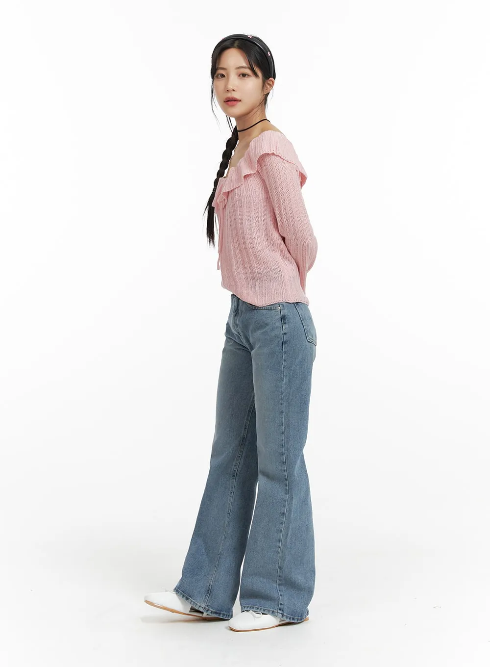 OF422 Washed Straight-Leg Jeans made from Recycled Denim