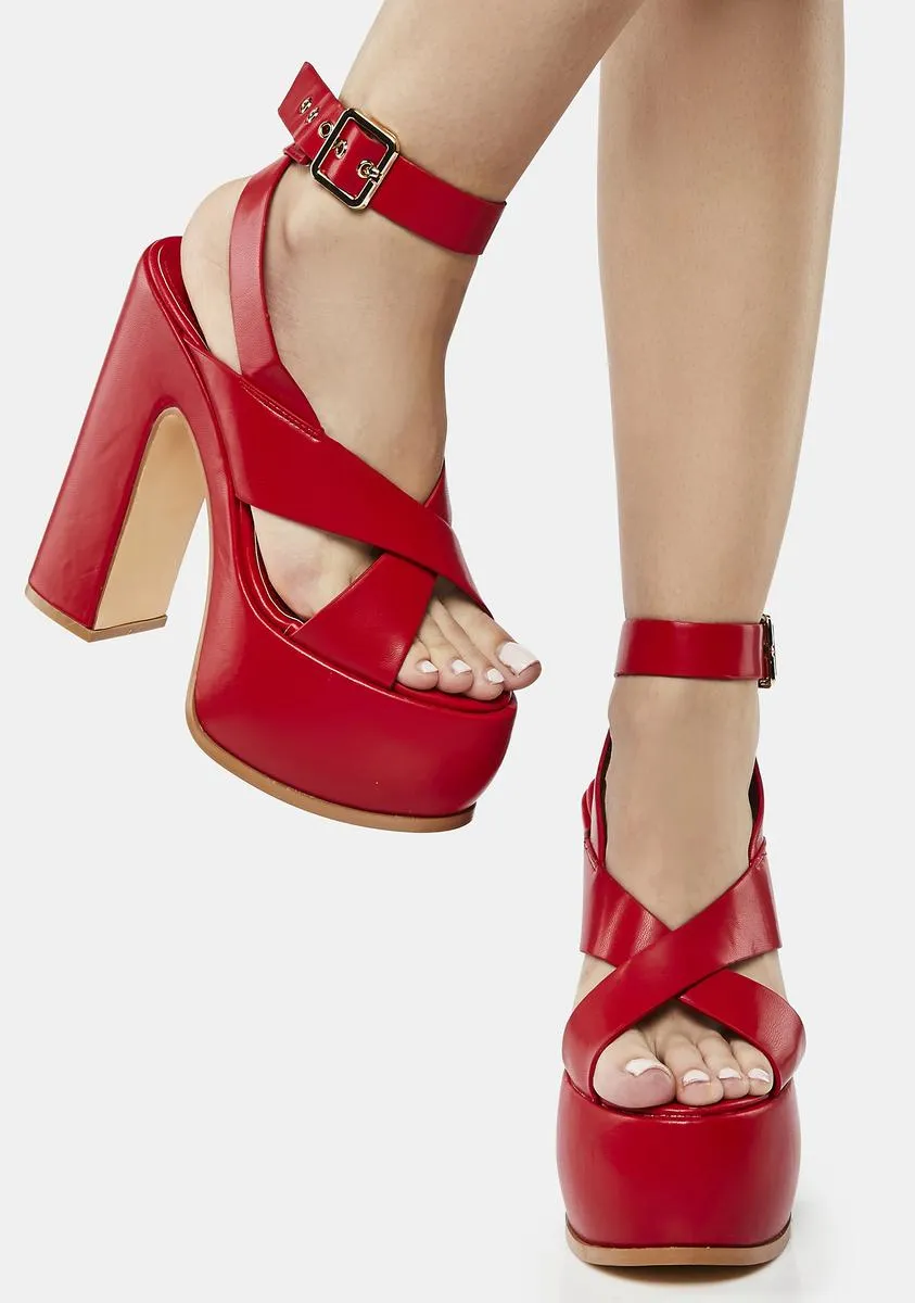 Red Balta Platform Heels-