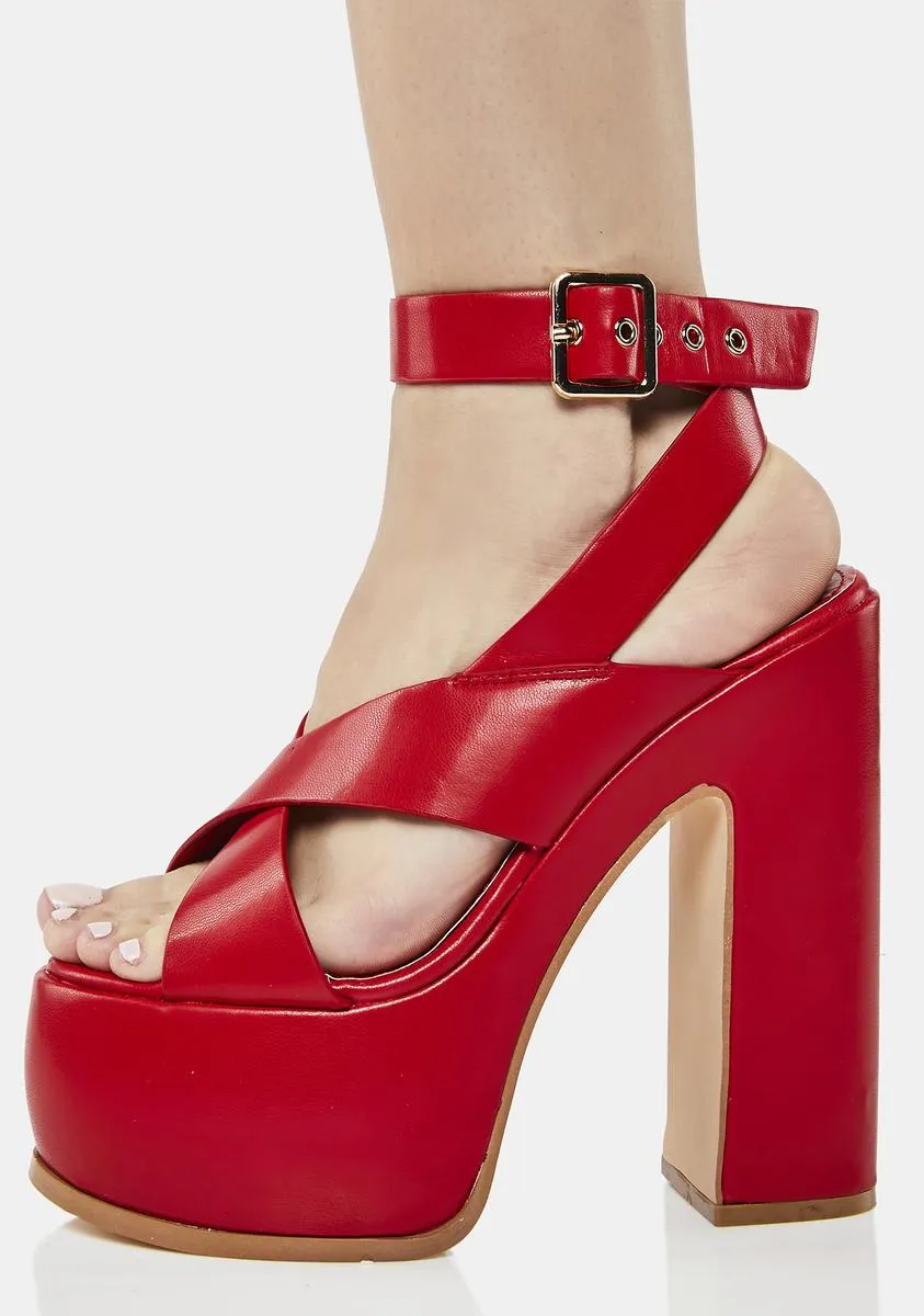 Red Balta Platform Heels-