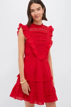 Red Cecilia Ruffle Dress