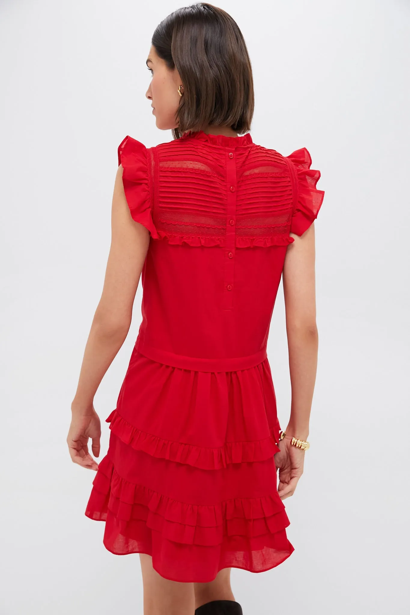 Red Cecilia Ruffle Dress