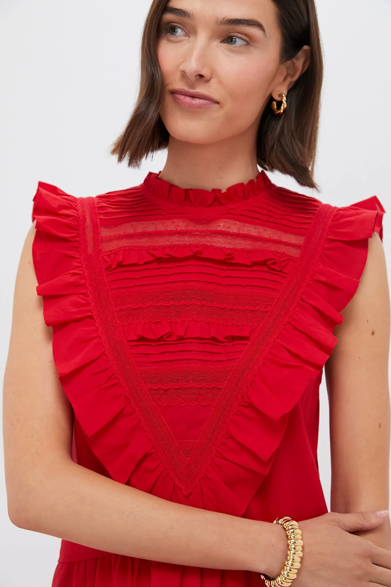 Red Cecilia Ruffle Dress