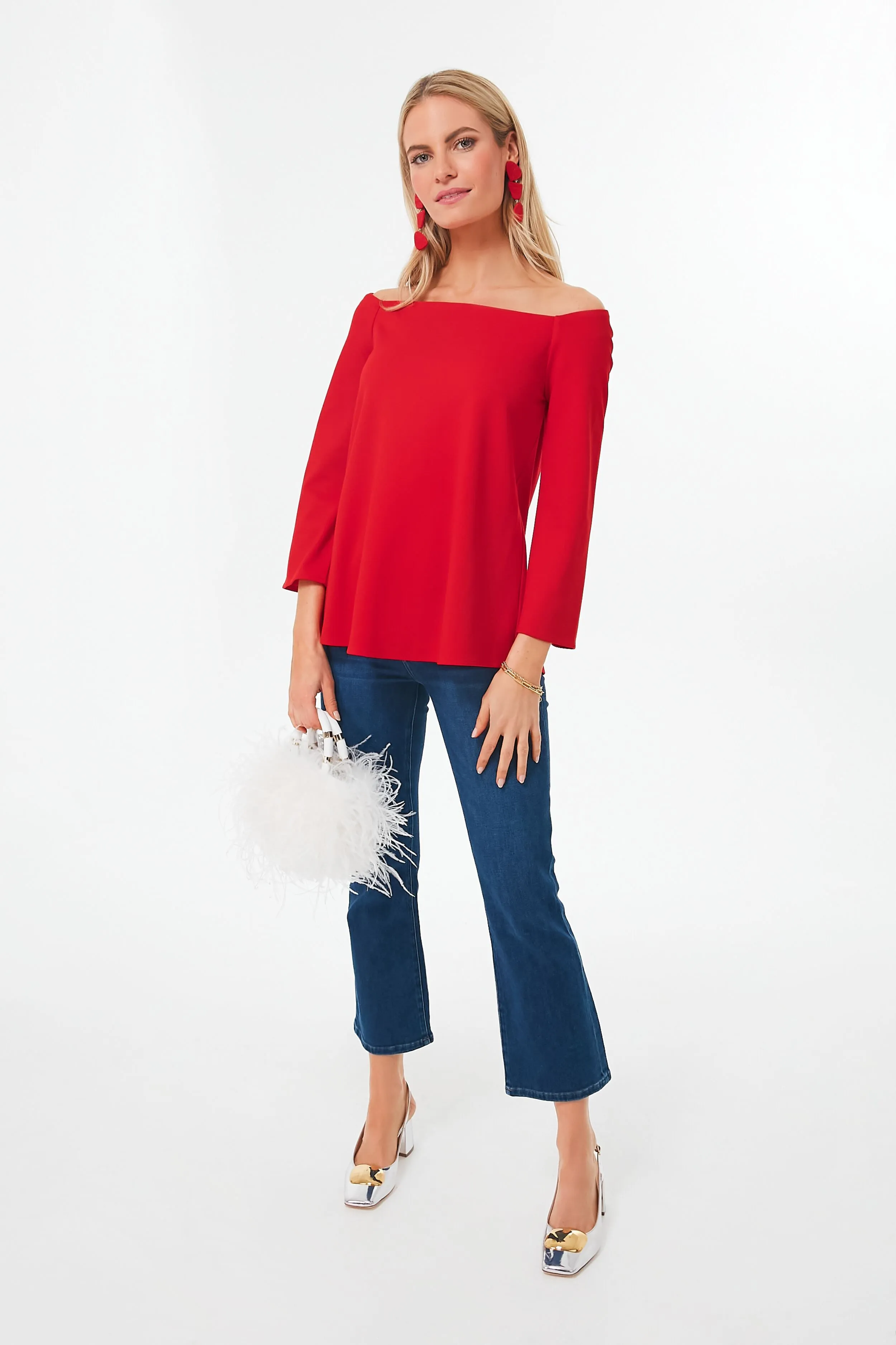 Red Miranda Off The Shoulder Blouse