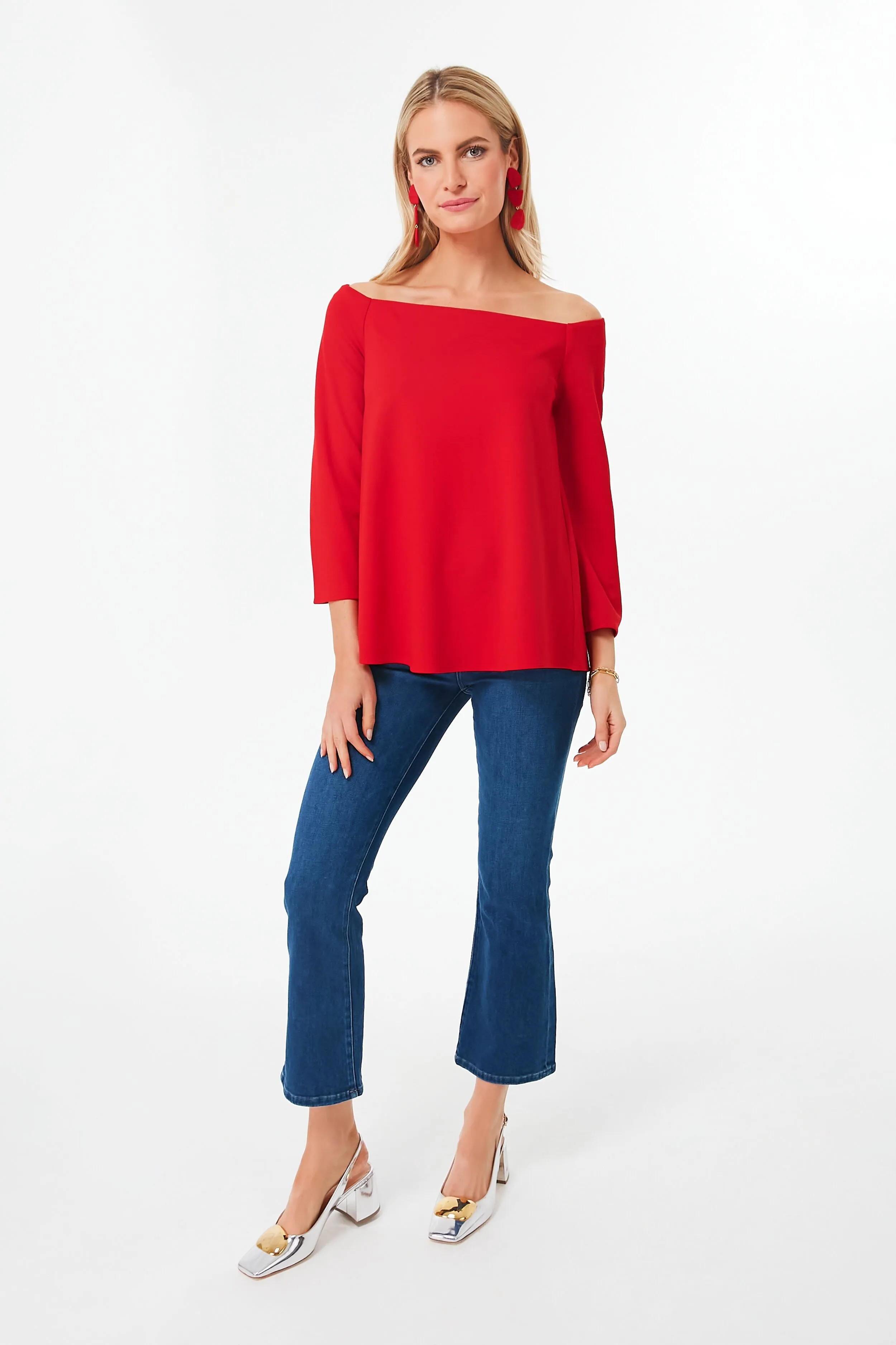 Red Miranda Off The Shoulder Blouse