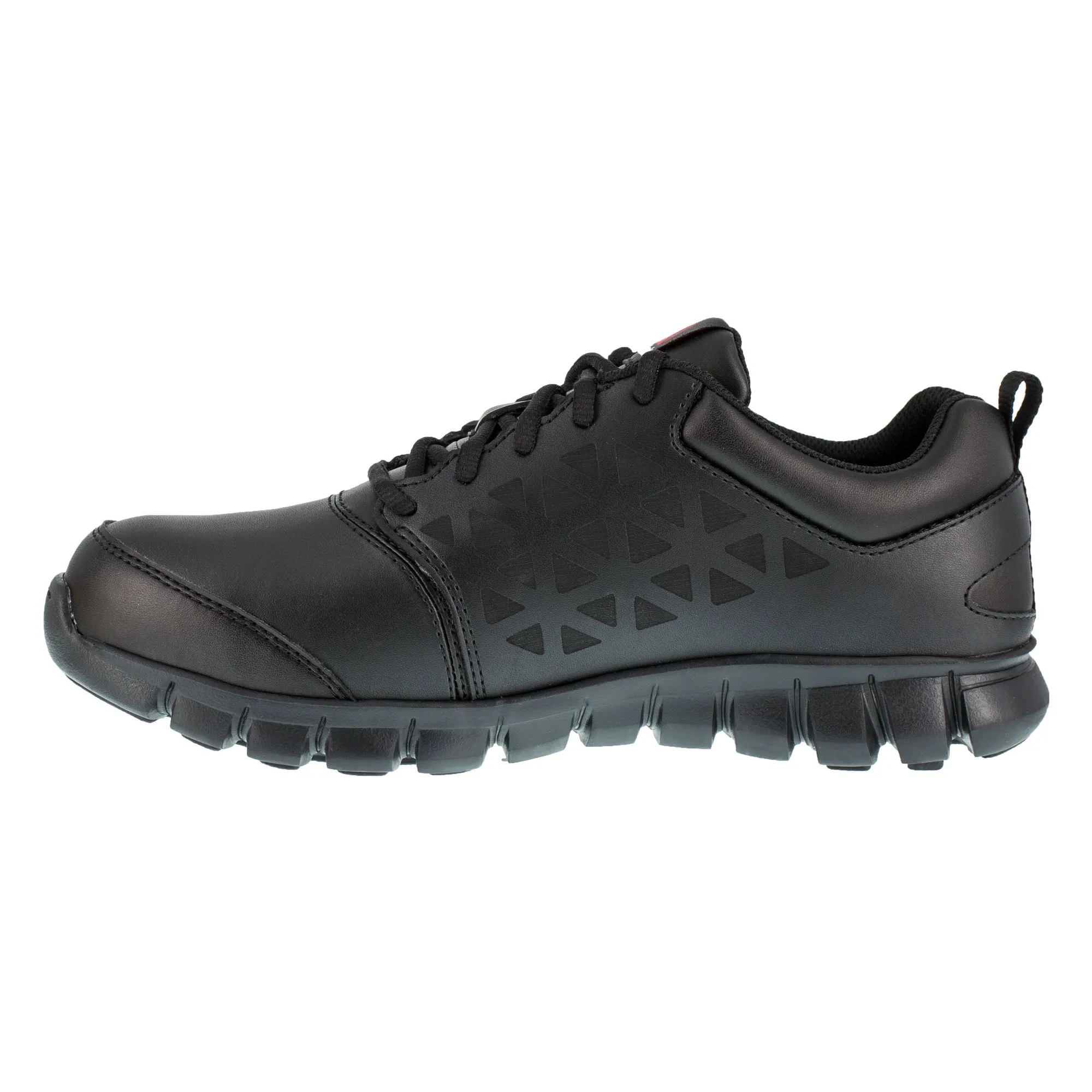 Womens Black Leather Sublite Cushion Work Oxford Shoes by Reebok