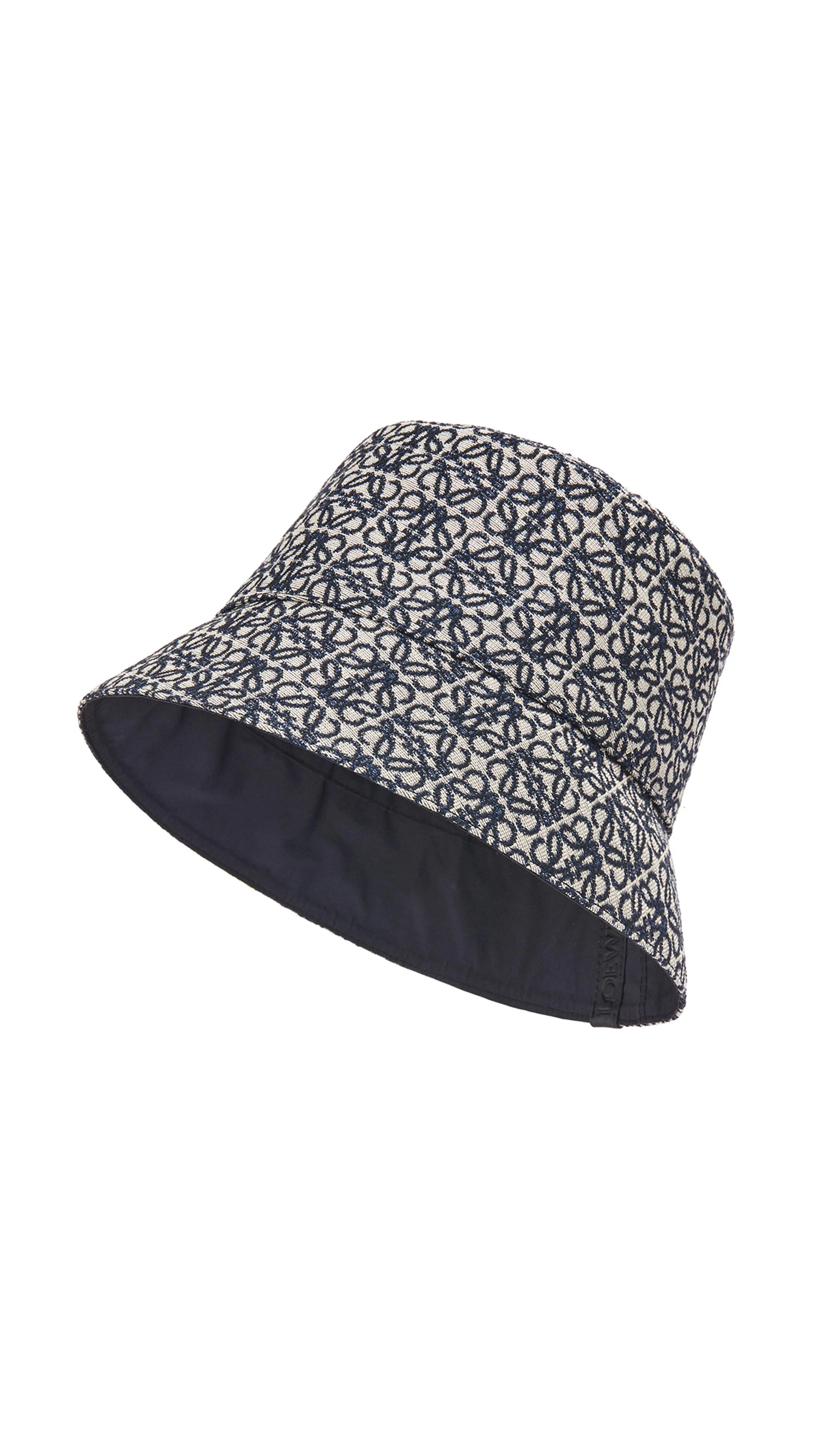 Reversible Anagram Jacquard and Nylon Bucket Hat - Navy/Black