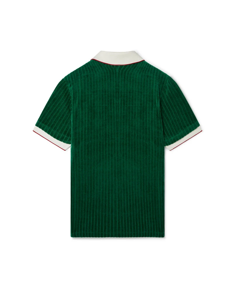 --Rib Velour Polo Shirt-