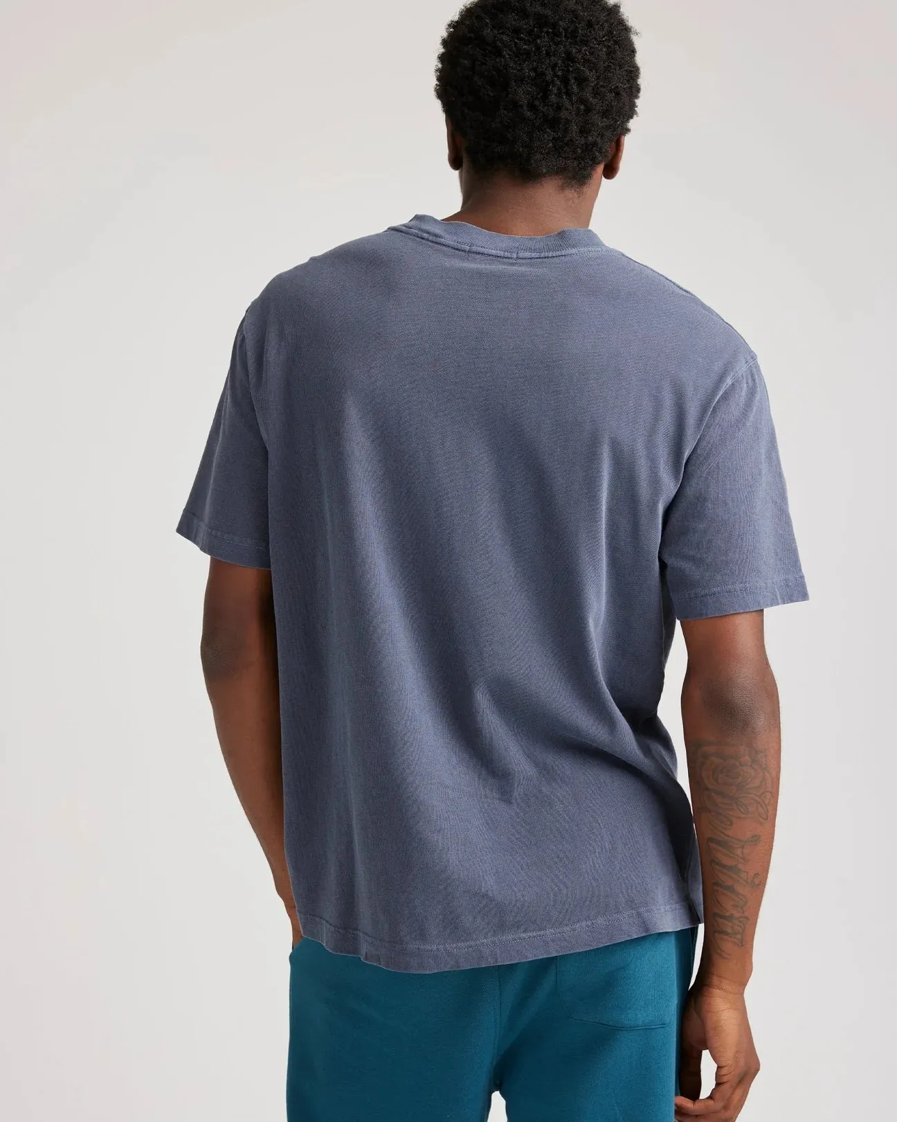 RicherPoorer Mens Relaxed Tee - Blue Steel