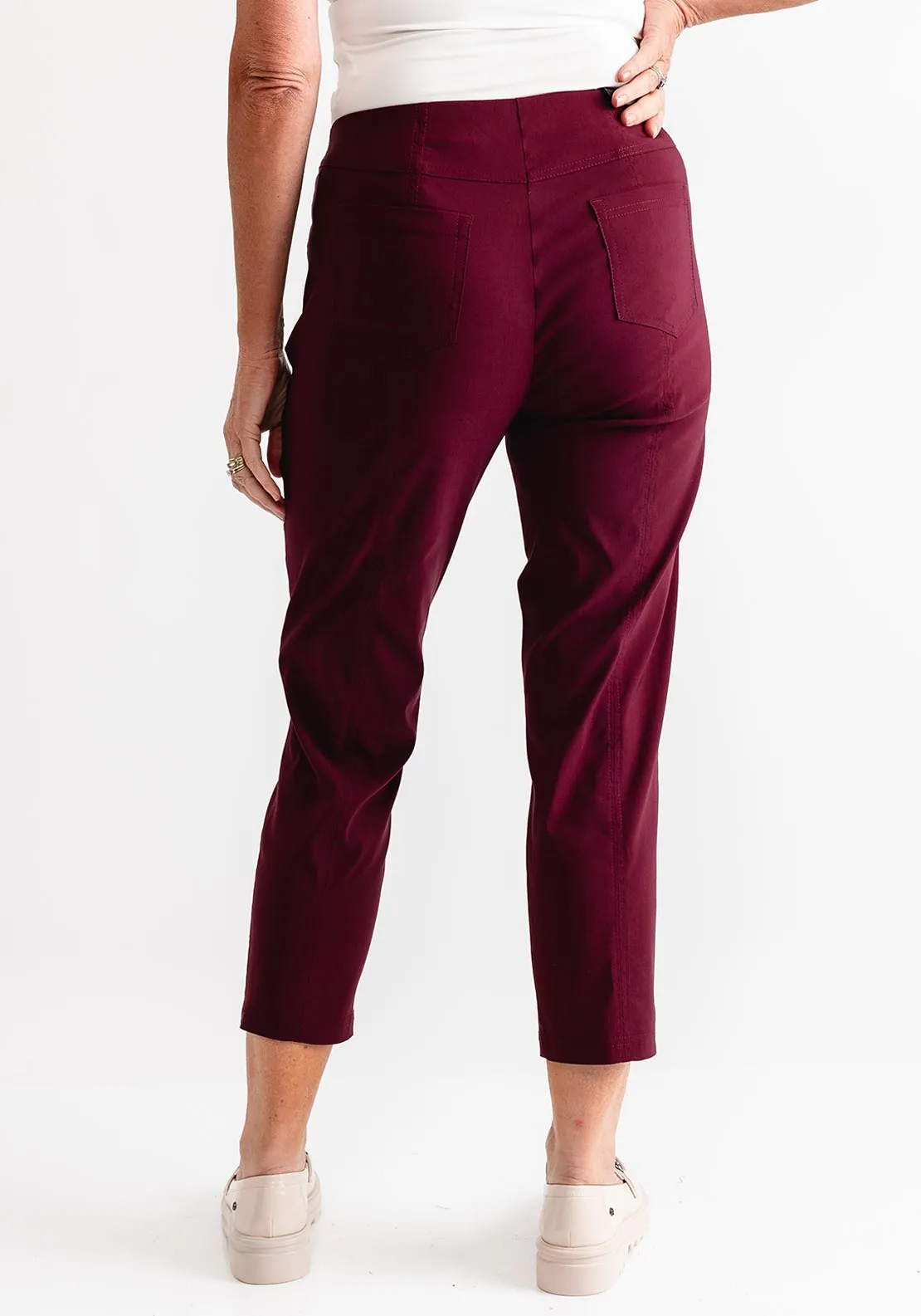 Robell Bella 09 Slim Leg Trousers, Wine