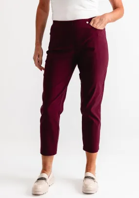 Robell Bella 09 Slim Leg Trousers, Wine