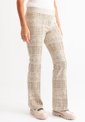 Robell Joella Check Print Trousers, Beige