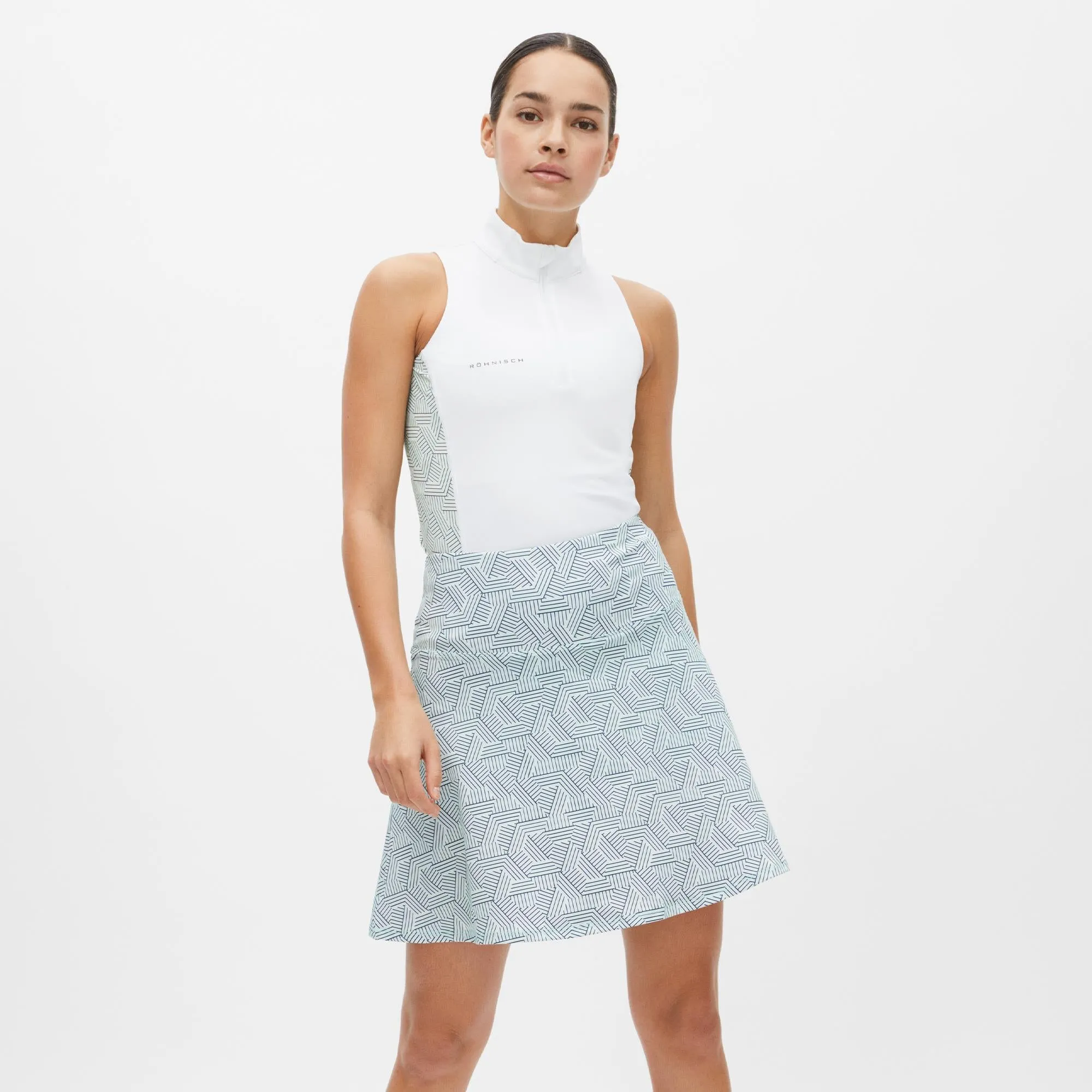 Hexagon Mint Regular Golf Skort for Women