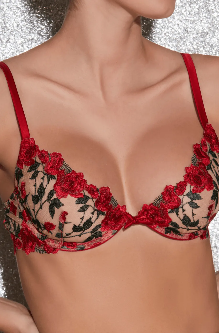 Embroidered Demi Bra