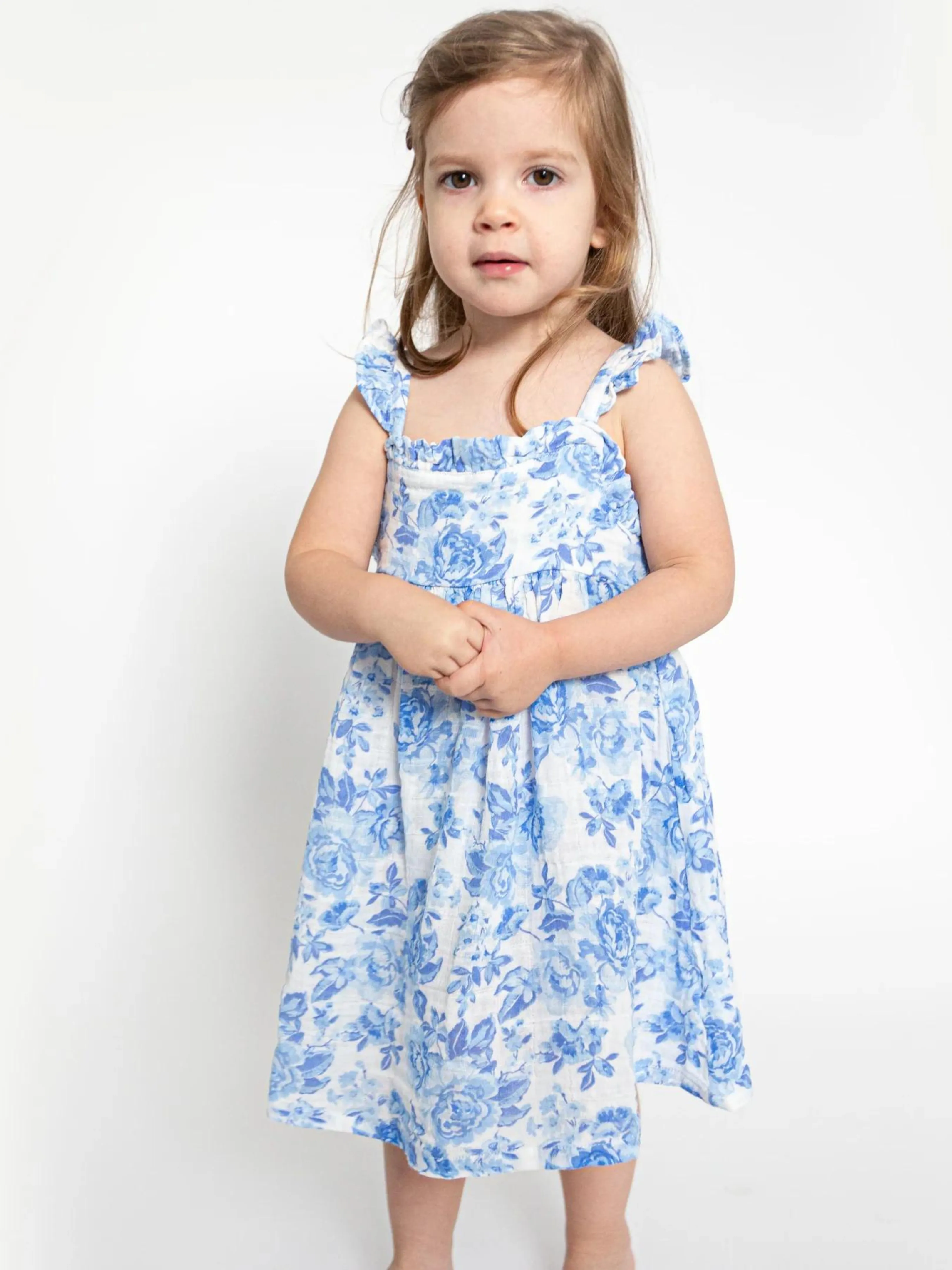 Roses Sundress - Blue Ruffle