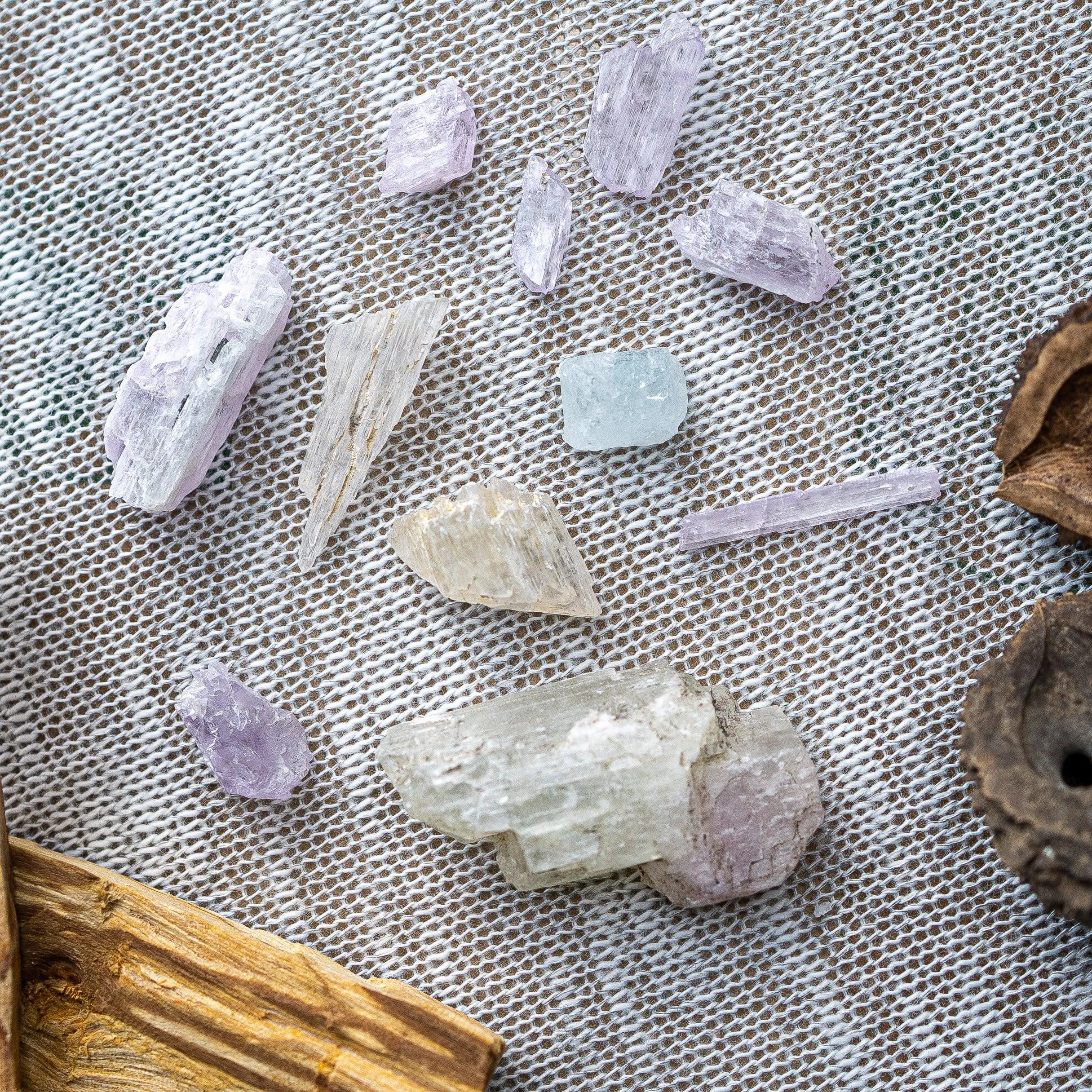 Rough Kunzite and Hiddenite ~ 30 gram Set ~ Mine Run Pakistan