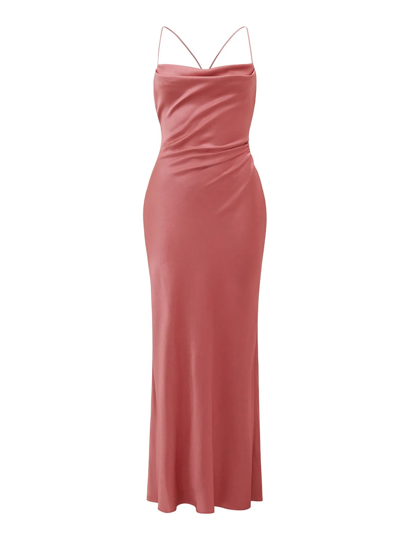 Ruby Petite Tie-Back Satin Maxi Dress