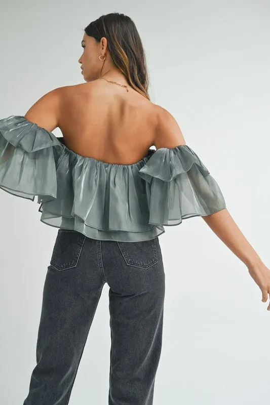 Ruffled Tiered Off Shoulder Top