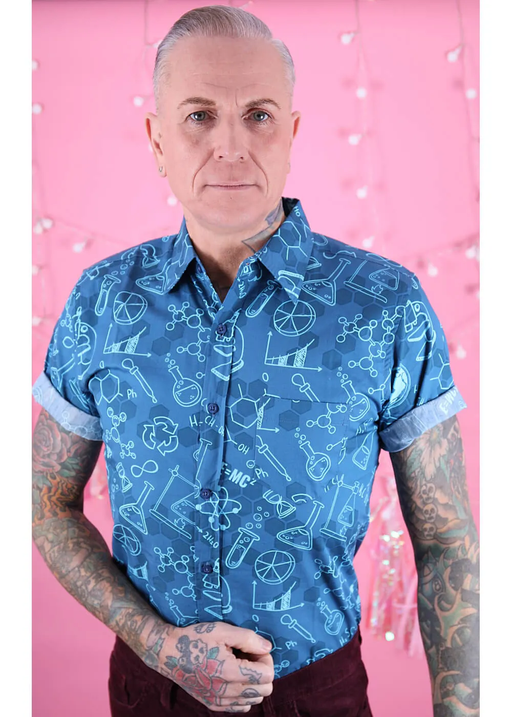 Men's Blue Science Shirt by Run & Fly.