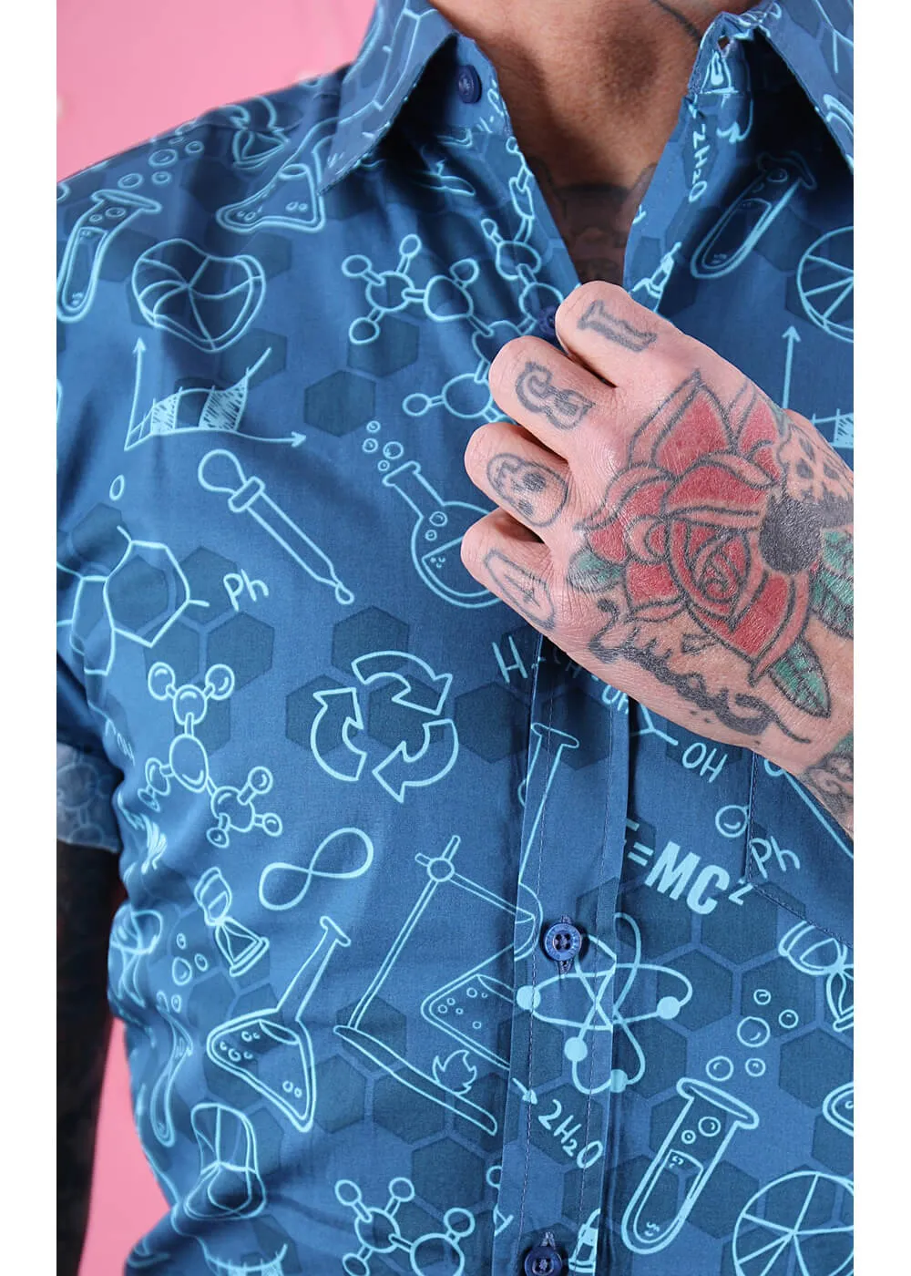 Men's Blue Science Shirt by Run & Fly.