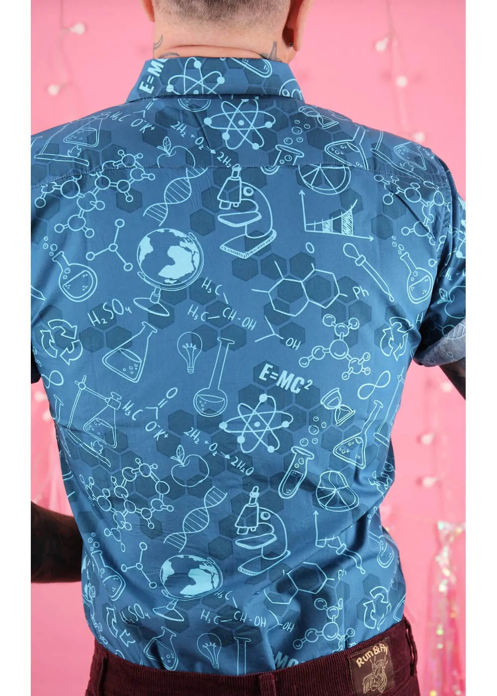 Men's Blue Science Shirt by Run & Fly.