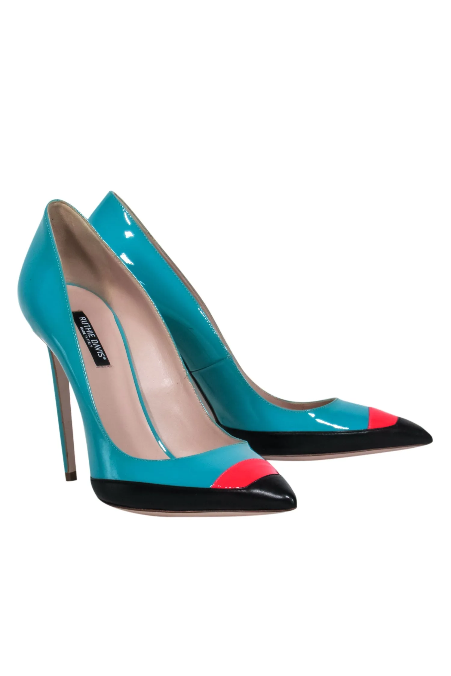 Ruthie Davis - Blue, Black, & Pink Pointed Toe Heels Sz 10