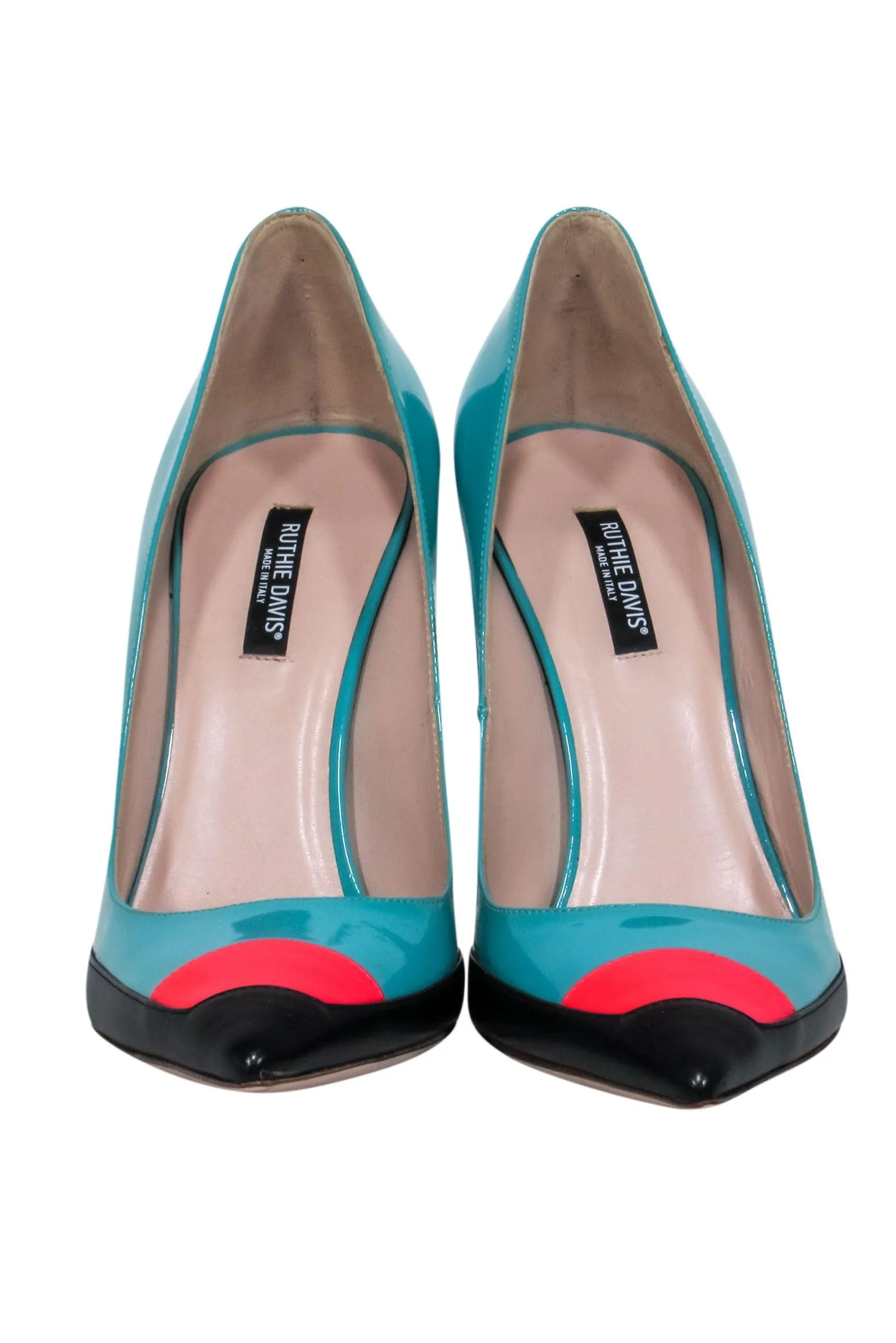 Ruthie Davis - Blue, Black, & Pink Pointed Toe Heels Sz 10