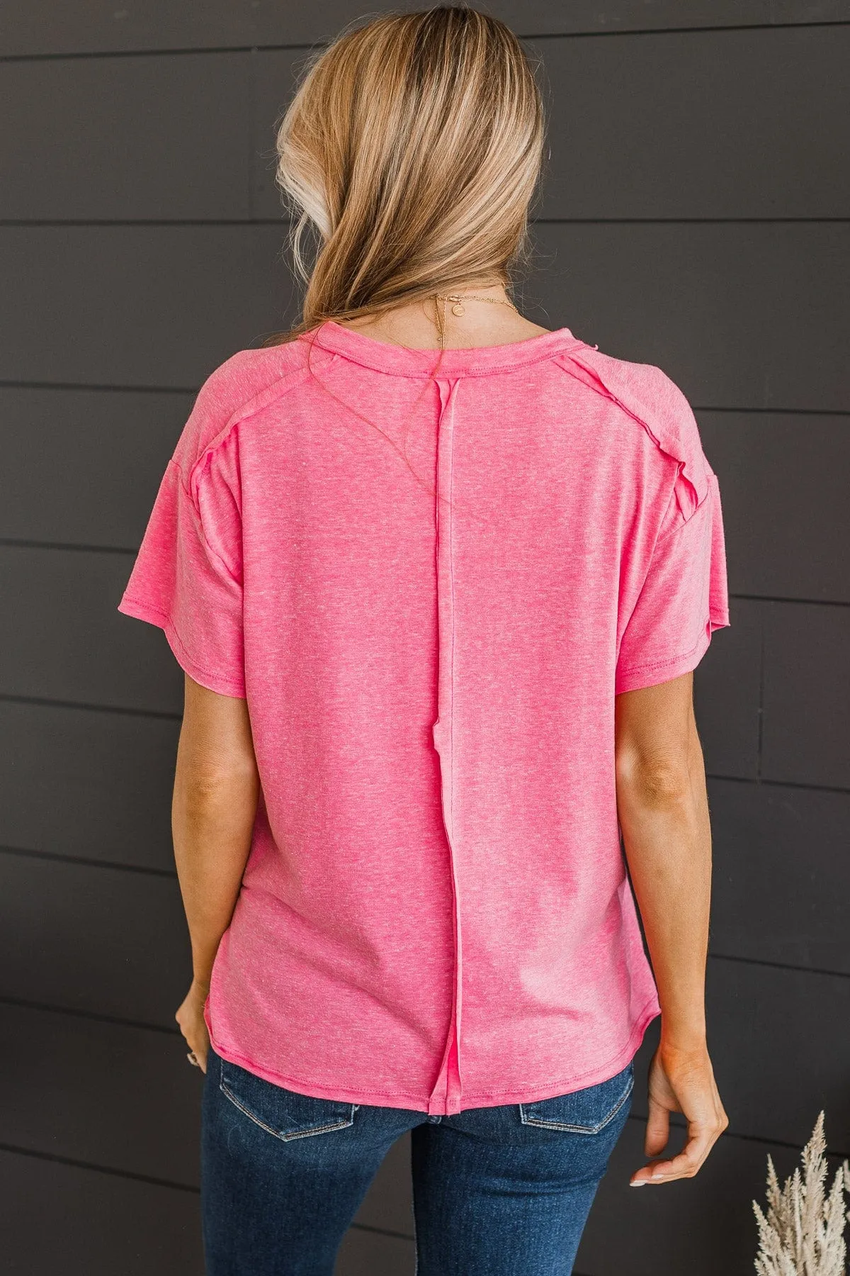 Say It's True Knit Top- Bright Pink