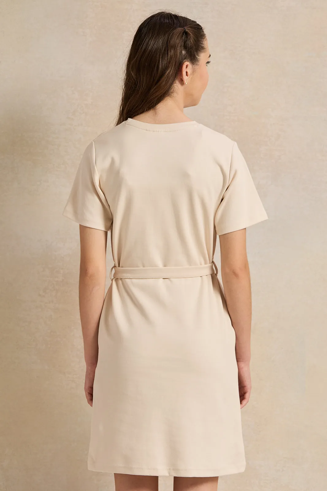 Senior Girls Beige Dress