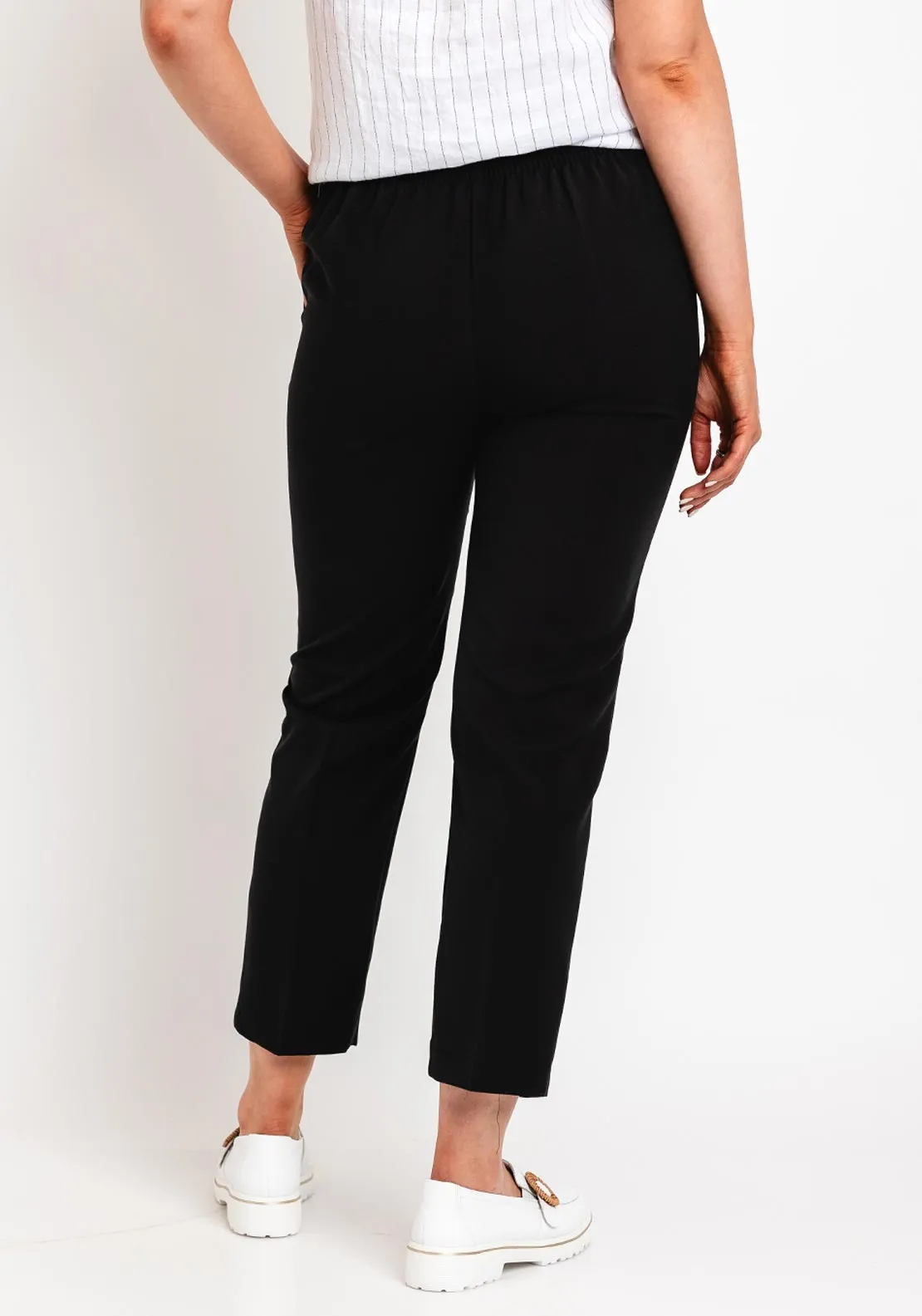 Serafina Collection Cropped Stretch Trousers, Black