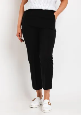 Serafina Collection Cropped Stretch Trousers, Black