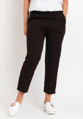 Serafina Collection Cropped Stretch Trousers, Brown