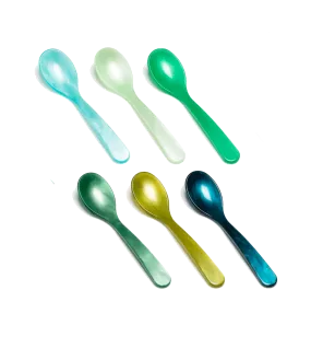 Set of Green Acrylic Teaspoons