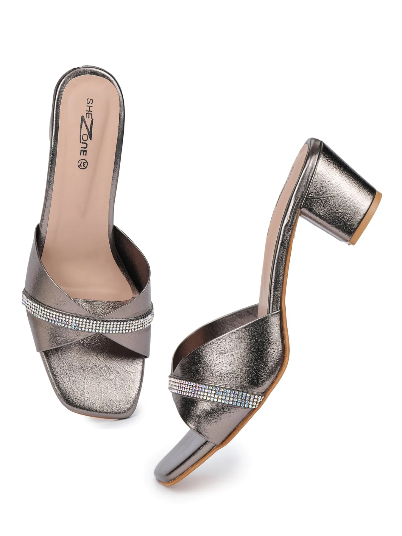 Shezone Grey Women Heels